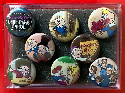 Mr. Magoo's Christmas Carol Set B 8 Xmas Christmas 1 Inch Round CERAMIC Magnets • $18.99