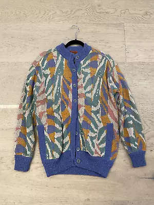 Vintage Missoni Knit Jacket Small Button Down Cardigan Abstract • $128