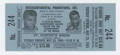 Muhammad Ali Vs. Sonny Liston Full Ticket May 25 1965 Standing Room $25 #244 • $149.99