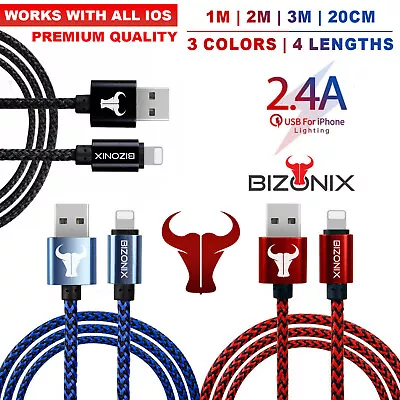 For IPhone Charger Cable 12 11 Pro 7 X 8 6 Plus IPad Braided USB Charging Phone  • $5.45