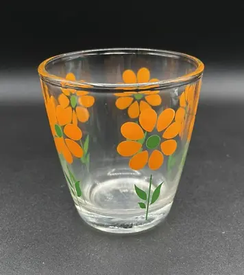 Vintage Hazel Atlas Sour Cream Orange Flower Juice Glass • $11