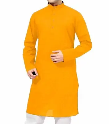 £20.39 • Buy Men's Indian Cotton Shirt Short Kurta - Indian Clothing Fashion Casual Dress