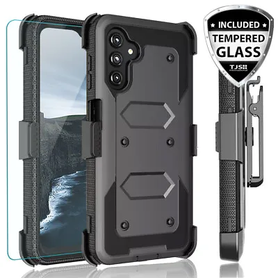 For Samsung Galaxy A15 A13 5G Armor Rugged Case Belt Clip Holster+Tempered Glass • $9.99