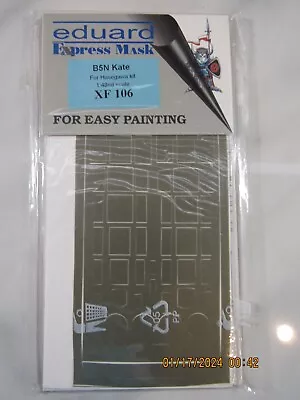 NIP Eduard XF106 Express Masking B5N Kate For Hasegawa Kit R/C Model 1:48 • $7.95