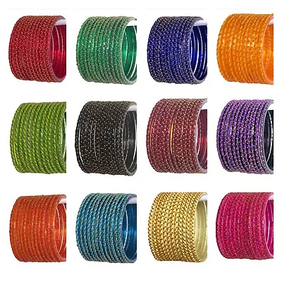 Indian Multi-color Designed Glass Bangles Jewelry Set (12 Pc) For Women • $10