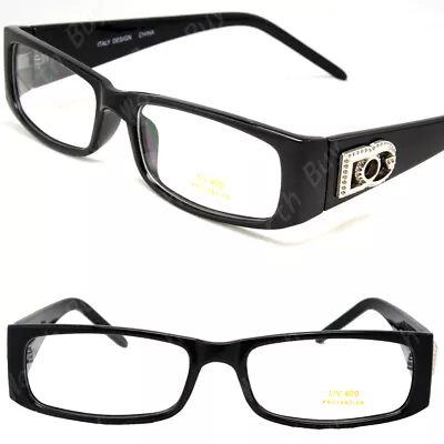 Mens Womens Clear Lens Rectangle Frame Eye Glasses Fashion Designer Optical RX • $8.95