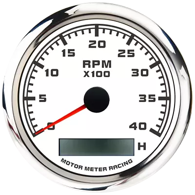 W PRO 85mm Tachometer 4000 RPM Hour Meter Waterproof Car Marine Boat Gas Diesel • $35.99