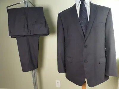 Nordstrom Men's Shop Tech Smart Suit 46R W40 Excellent Condition Solid Gray • $82.88