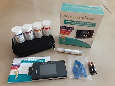 $55.45 • Buy Accu Answer ISaw 4-in-1 Multi Meter Hemoglobin Cholesterol  Uric Acid Glucose 