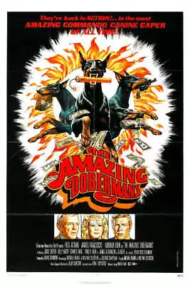 1976 THE AMAZING DOBERMANS VINTAGE ACTION FILM MOVIE POSTER PRINT 54x36 BIG • $89.95