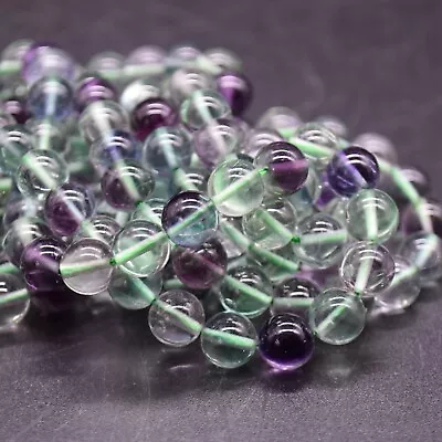 Grade AAA Natural Rainbow Fluorite Semi-precious Gemstone 8mm Round Beads 15.5  • £22.99