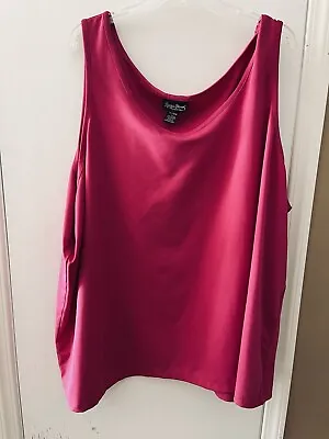 Maggie Barnes Essentials Women's Dark Pink Stretchy Tank Top Plus Size 5X 34/36W • $16