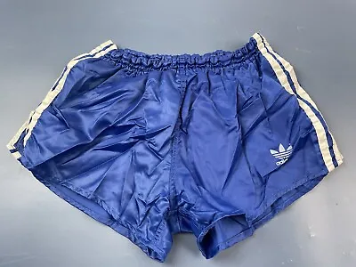 Vintage Adidas 1970's 1980's Football Nylon Shorts Running Blue Size 5 Adult • £65.99