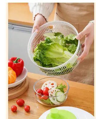 Salad Spinner Spin Large Wash Dry Spinner- Greens Fruits Vegetable Vegetables US • $13.80