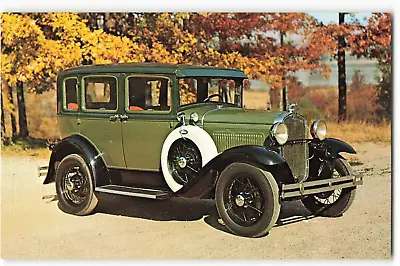 Postcard Long Island Auto Museum - 1929 FORD MODEL A Deluxe Town Sedan VTG FCP. • £3.66