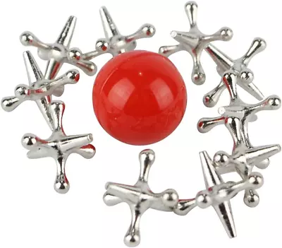 Juego De Rayuela Metal Jacks Y Pelota De Goma Para Niños Ninos Y Adultos • $18.99