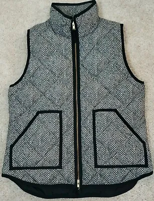J.CREW ~Woman Size M~ Excursion Quilted Down Puffer Vest In Herringbone Full Zip • $24.27