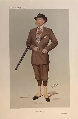 Original Vanity Fair Print 1908 ‘Rufford Abbey’ Lord Saville  - Game Hunters • £16.99