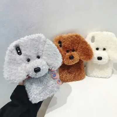 $14.40 • Buy Cute Teddy Puppy Dog Girl Warm Plush Fluffy Case Cover For IPhone7 8 11 12 13 14