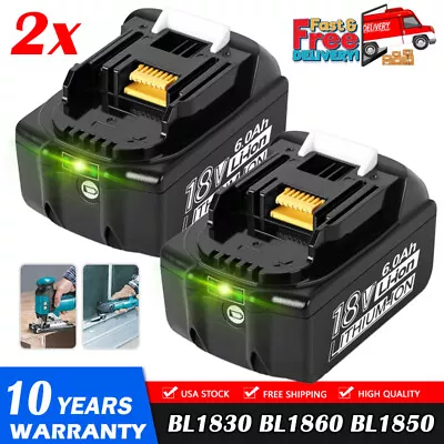 2Pack 6.0Ah For Makita 18V 18 Volt LXT Lithium-Ion Battery Pack BL1860 BL1860B • $29.89