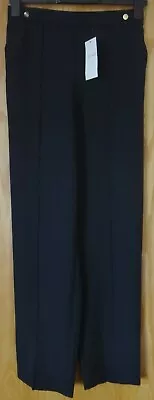 M & S Classic Navy Pull On Trousers Size 8 Long BNWT • £5.99