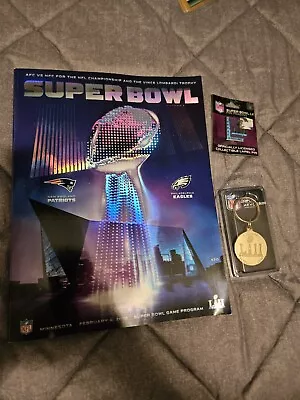 Philadelphia Eagles New England Patriots Superbowl LII Program Keychain & Pin • $40