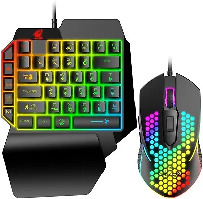 One Handed Gaming Keyboard And Mouse Combo For Xbox One/Xbox 360/PS5/PS4/PS3/PC  • $32.99