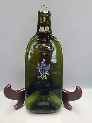 Purple Lupine Fused Melted Green Wine Bottle Cheese Tray Spoon Rest  Hanger 12  • $12