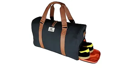 Sports Canvas Duffel Bag For Travel Gym Sport Work Leisure With Shoe Compartment • £16.99