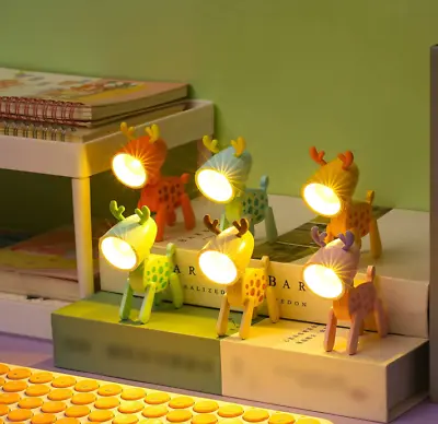 £3.59 • Buy Mini Cartoon Animals LED Desk Lamp Portable Adjustable Cute Pet Night Light