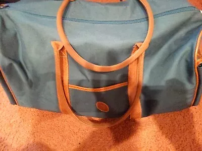 Vtg Ralph Lauren Polo Green Canvas Duffle Bag Cross Body Strap Cargo Luggage • $22