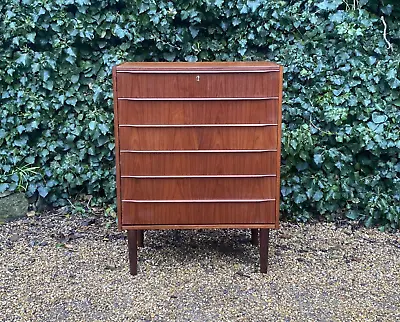 Vintage Mid Century Danish Teak Chest Of Drawers Dresser Tallboy • £665