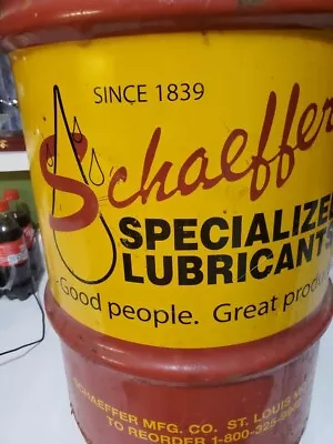 Vintage Schaeffer's Oil Drum Barrel Garbage Can Gas Oil Lubricants • $349