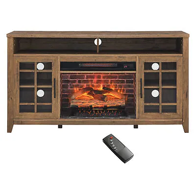 TV Stand With Electric Fireplace For TVs Up To 60  Media Console With Cabinets • $373.86
