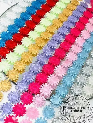 Daisy Flowers Trim Satin Lace Ribbon CRAFTS Scrapbook Wedding Sewing 1 YARD • £0.99