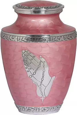 ™ Modern Pearl Pink Cremation Urn |Human Ashes Adult Memorial Urn Burial Funer • $82.99