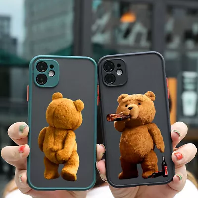 Cartoon Bear Case For IPhone 14 13 12 11 Pro Max XR Xs X Hard Cover • £4.78