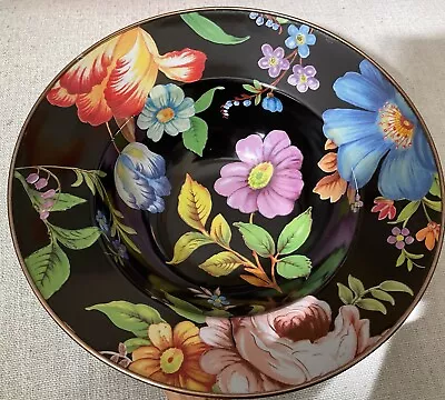 Mackenzie Childs Large Serving Bowl Black Flower Market • $59.95