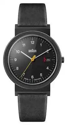 Braun Men's Classic Black Leather Strap Black Dial Black Detail AW10EVOB Watch • $423.50