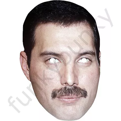 Freddie Mercury 1980's Celebrity Card Face Mask - Ready To Wear - Fancy Dress • £1.65