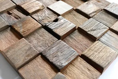 £15.95 • Buy Wood Tiles For Wall, Rustic Wall Covering Panels, Wooden Wall Tiles, Panels