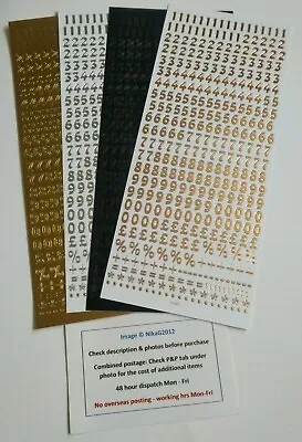 Anita's 8mm Small Number Peel Off Stickers Black Silver Rose Gold Card Making • £1.15