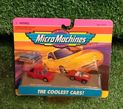 NEW -Micro Machines The Coolest Cars Chevy Crewcab Dually '63 T-Bird Convertible • $19.99