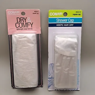 Conair Shower Caps Lot 2 Dry Comfy Lightweight And Regular 55311Z NEW • $10.85