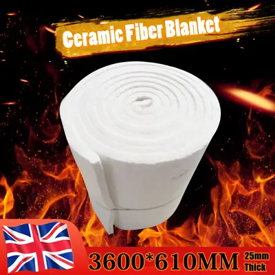 £58.89 • Buy Ceramic Fiber Insulation Blanket High Temperature Fireproof MatPad 3600*610*25mm