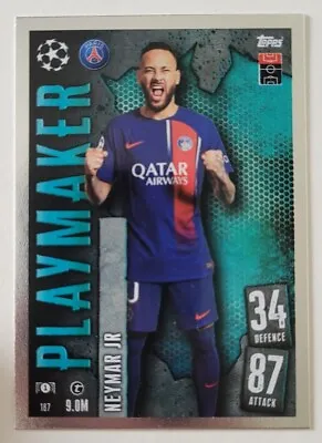 2023-24 Match Attax UEFA - Neymar Jr Playmaker Foil Card #187 PSG • $17.99