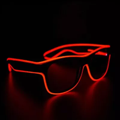 LED Light Up Glow Neon Glasses | Flashing Party Glasses Shades Night Disco Rave • £2.95
