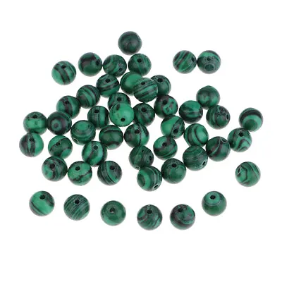 50 Pieces 8mm Green Natural Malachite Beads Gemstones Beads • £6.34