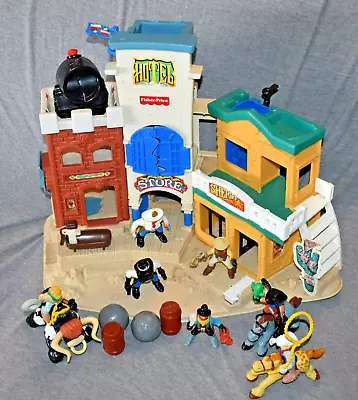 VINTAGE Fisher Price Great Adventures Wild Western Town-77052-NEAR COMPLETE-BULL • $149