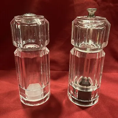 Vintage Olde Thompson Clear Acrylic Salt Pepper Mill Shakers 5in. • $16.99